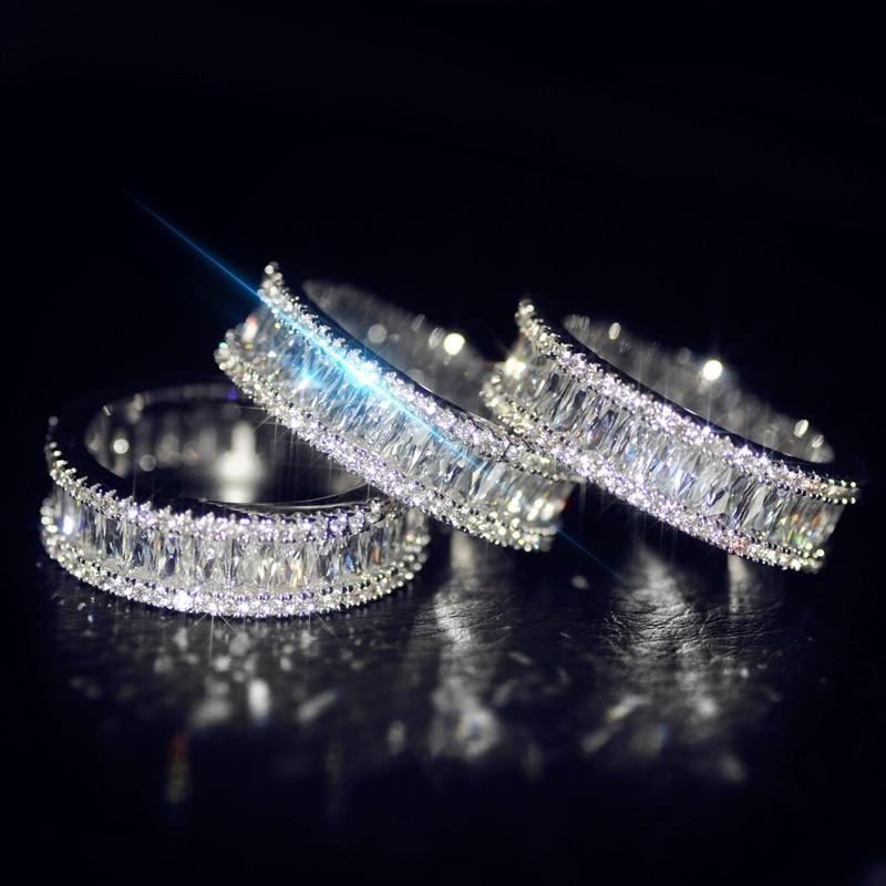

Wedding Rings Choucong Fashion Princess Cut Ring 5A Zircon Stone Gold Filled Party Band For Women Men Finger Jewelry 3 Colors