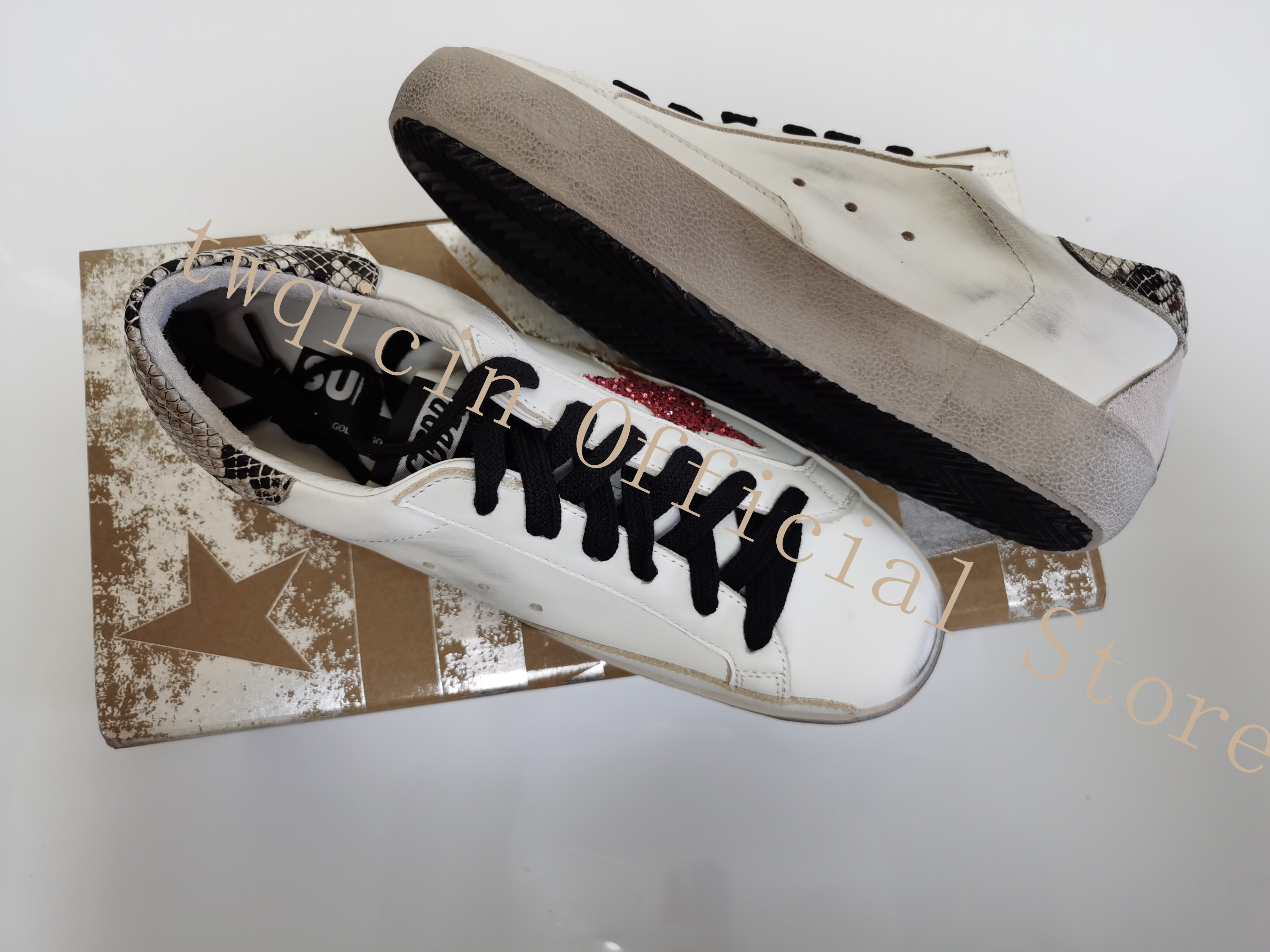 

Hi Star Sneakers Designer Star Casual Shoes Classic Do-old Dirty Shoe Goose Double height Bottom Trainers Golden Women Man Best GB, Black