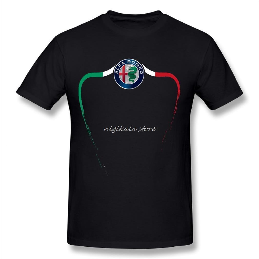 

Summer Leisure Alfa Romeo Round Mens Tops Collar Male Design Short Sleeved Wholesale, White;black