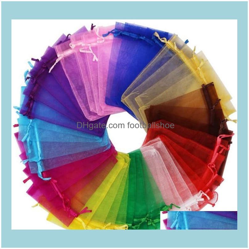 

Pouches, Packaging & Display Jewelry2021 Sheer Candy Wedding Favor Organza Pouch Jewelry Party Xmas Gift Bags 5X7Cm,7X9Cm,9X12Cm,10X15Cm,11X