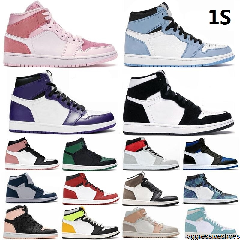 

Hyper Royal 1s mens basketball shoes jumpman 1 University Blue Taupe Haze Fire Red Black Cat womens trainers sports sneakers 36-47