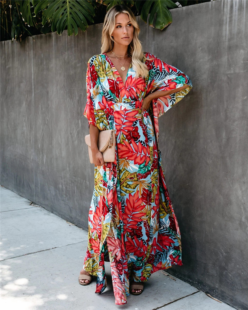 

2020 Bohemian Kaftan Beach Tunic Beach Cover up Boho Swimwear Saida de Praia Swimsuit Women Bikini cover up Bohemian Pareo Sarong Beachwear, White;black