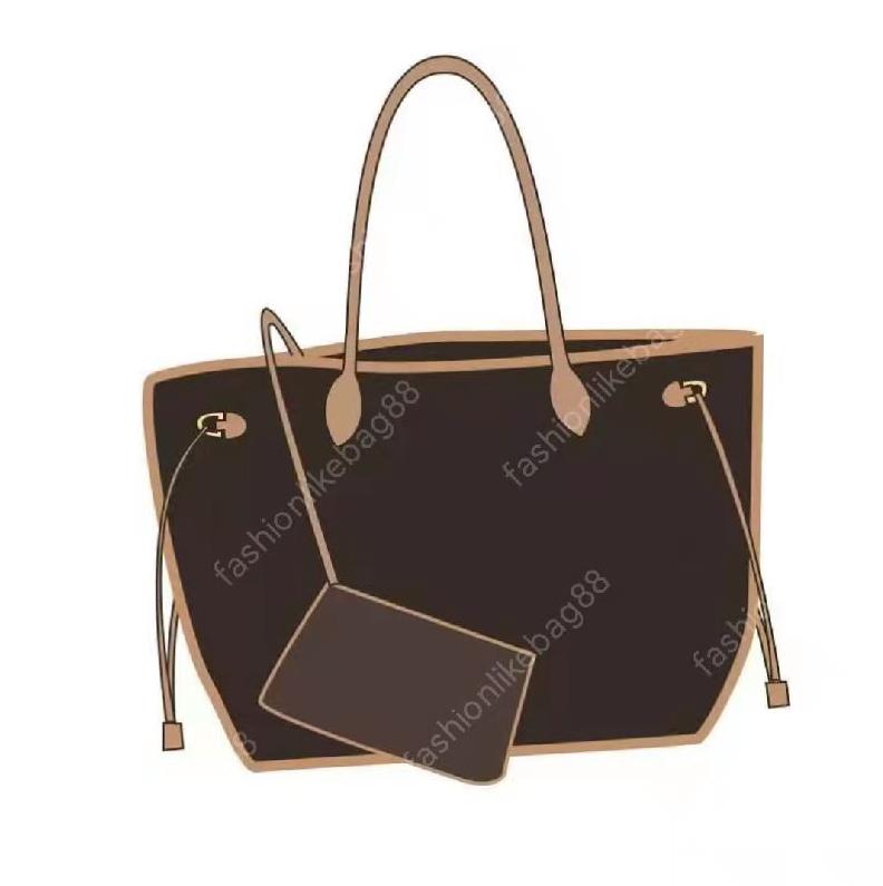 

Fashion Handbag Women's Shoulder Bag 2-Piece Shopping bag Set High Capacity Tote Flower&Checker Board Coated Canvas Original Quality With Inner Size, Make up the difference