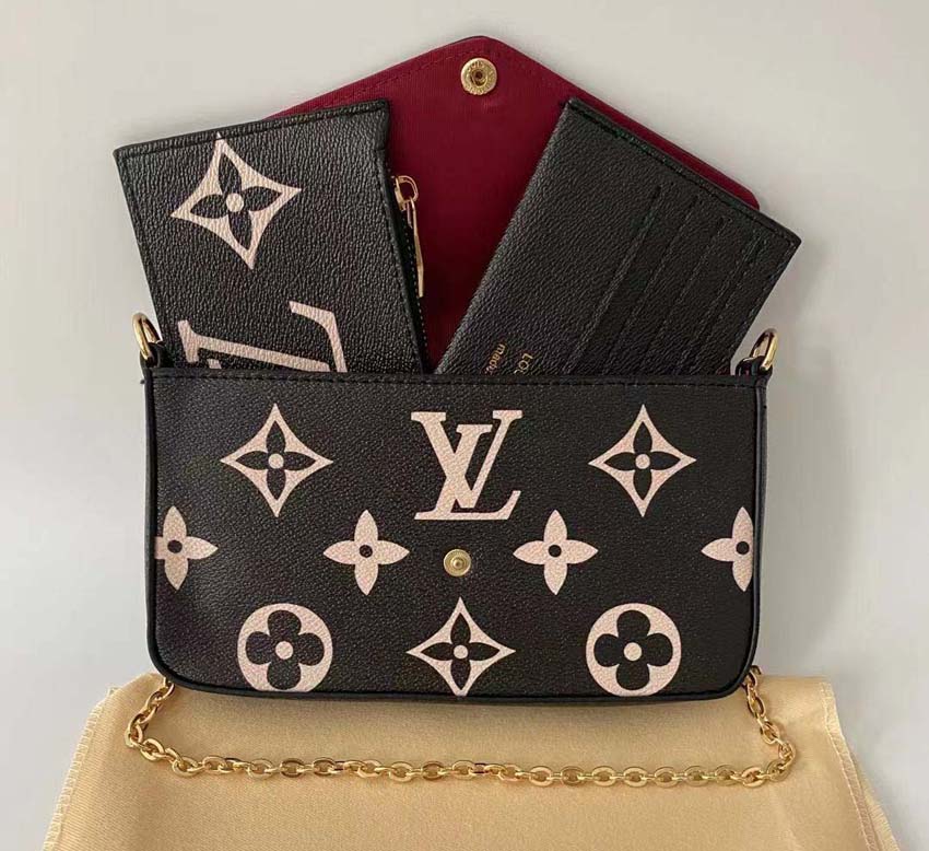 

Designer Handbags Shoulder Bag Totes Top 3pcs set Pochette Accessories Brown Flower Messenger Chain Strap Cross Body Ladies Flap Purse Clutch With Dust bags 04