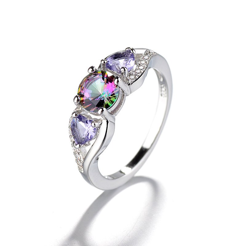

Colorful Heart Diamond Ring women engagement wedding rings fashion jewelry gift will and sandy, Golden;silver