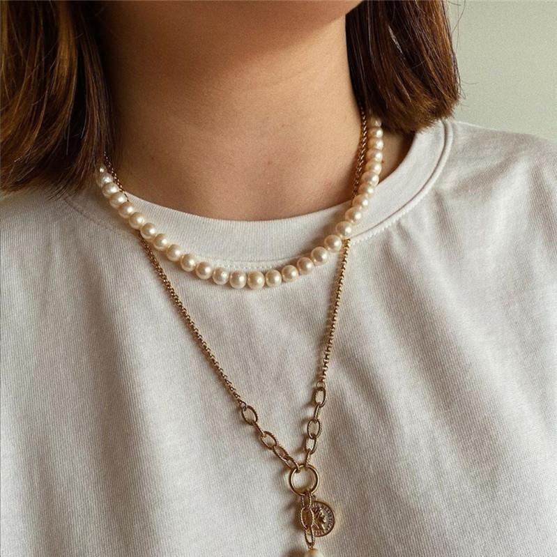 

Chokers Good Quality Fashion Simple Classic Elegant Temperament Freshwater Pearl Clavicle Necklace