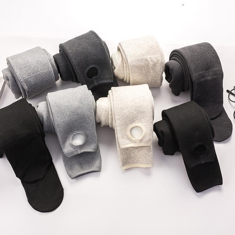 

plus size velvet winter keep women leggings warm solid pants high waist vertical stripes, Black