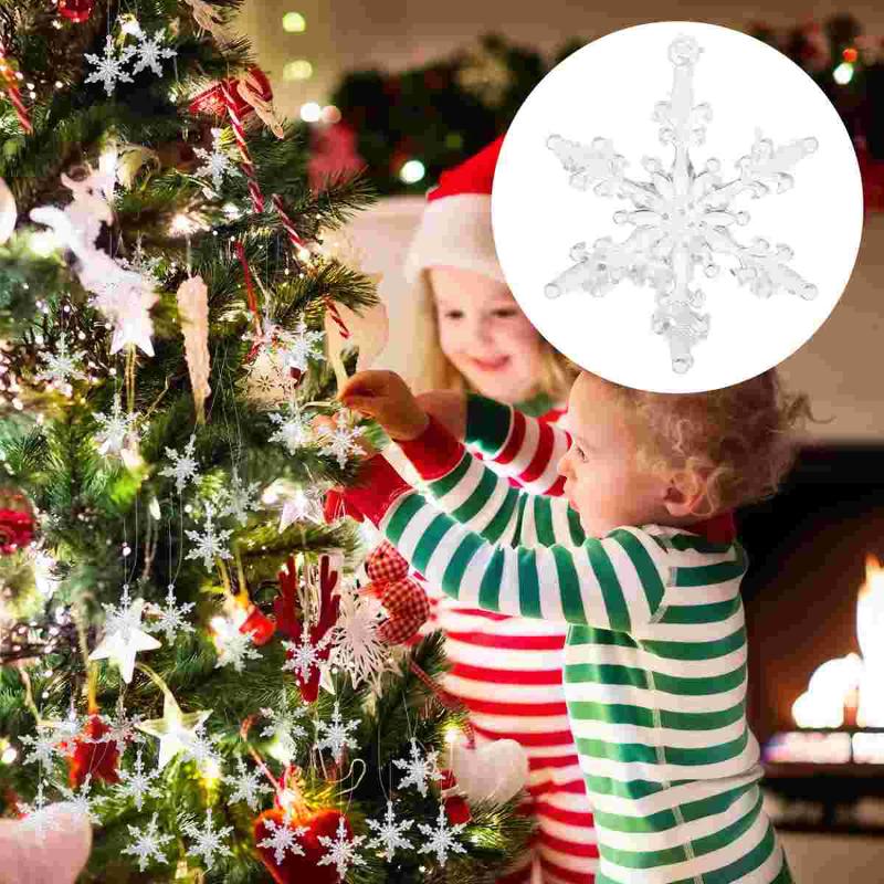 

Christmas Decorations 18Pcs Acrylic Snowflake Shape Pendant Transparent Hanging Xmas Decor