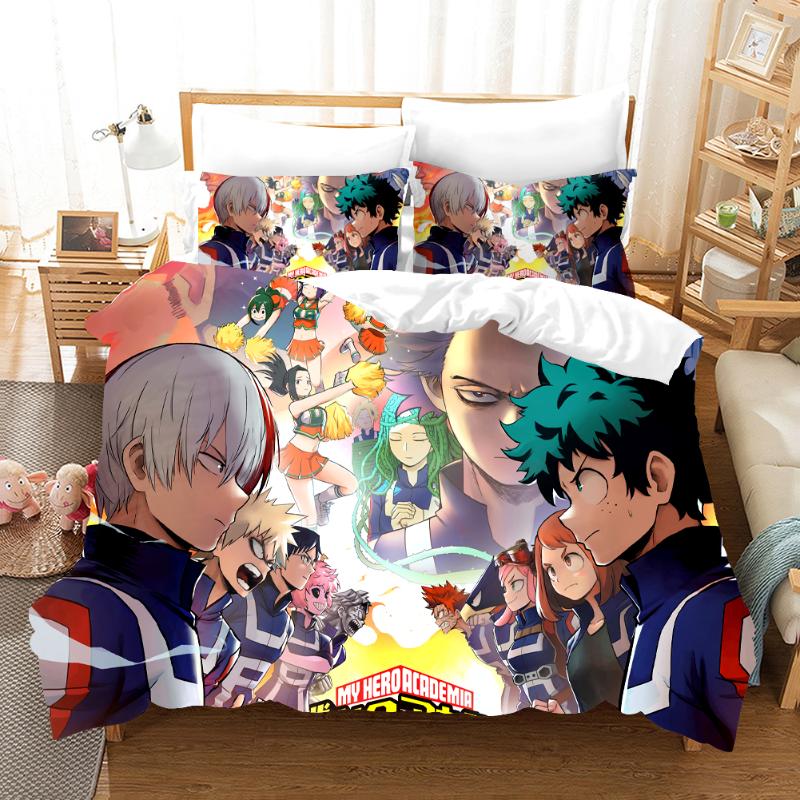 

Bedding Sets My Hero Academia Set Anime Duvet Cover Comforter Bed Linen Twin  King Single Size Drop