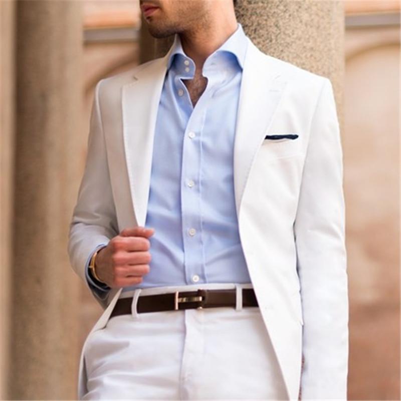 

Men's Suits & Blazers White Men For Wedding 2pieces(Jacket+Pants+Tie) Custom Made Groom Casual Simple Stylish Tuxedo Terno Fashion Blazer404, White;black