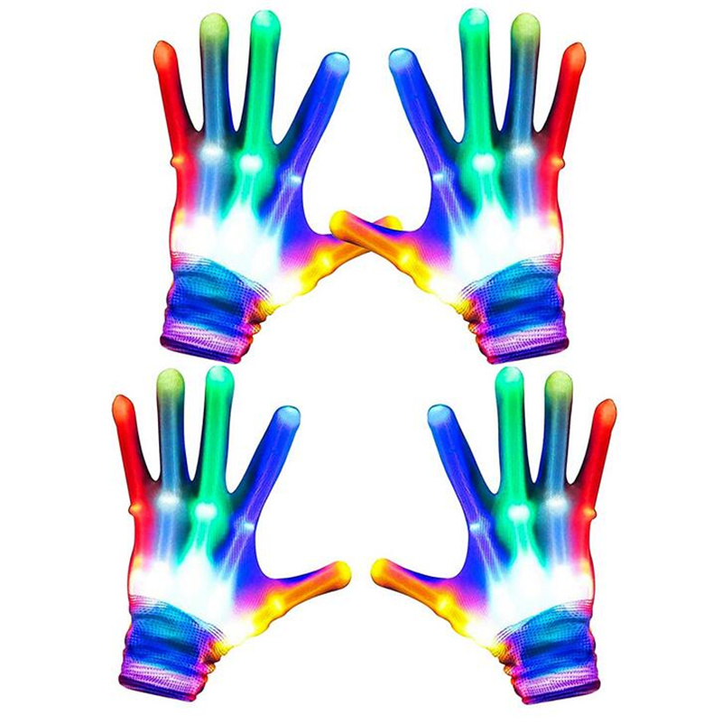 

Led Glowing Gloves Unique Gifts Toys for Men Women Boys Girls Kids Halloween Christmas Flashing Light Up Skeleton Glove Costume Party Supplies