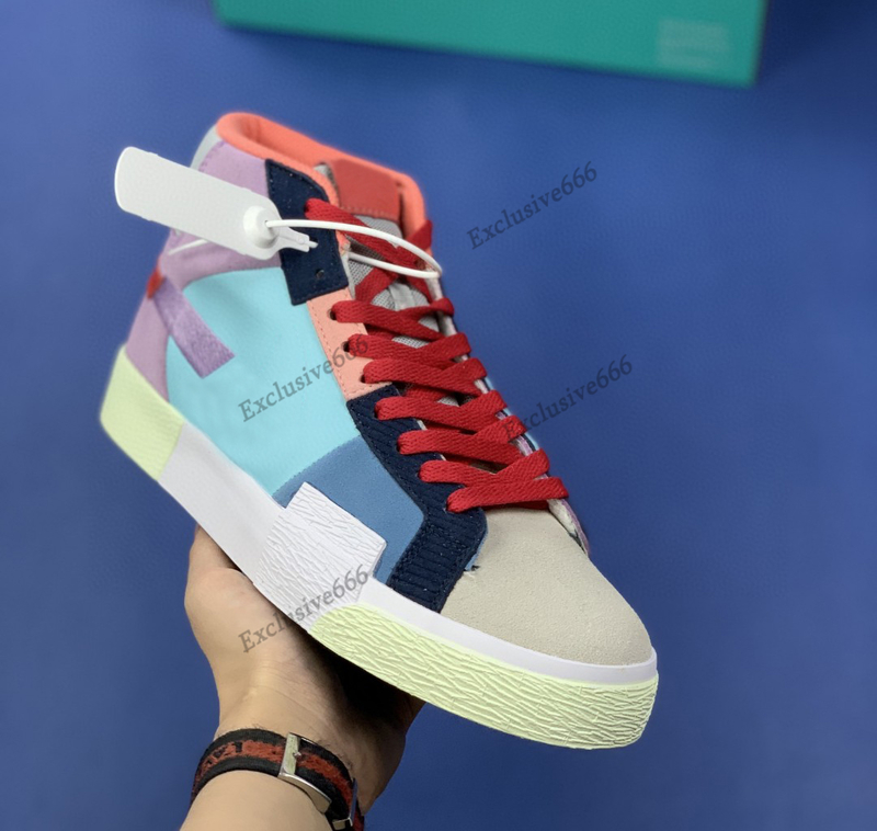 

Running shoes men's High top Sneakers Blazer Mid Premium Mosaic Pack Multi chaussures de designer sports US12 DA8854-500