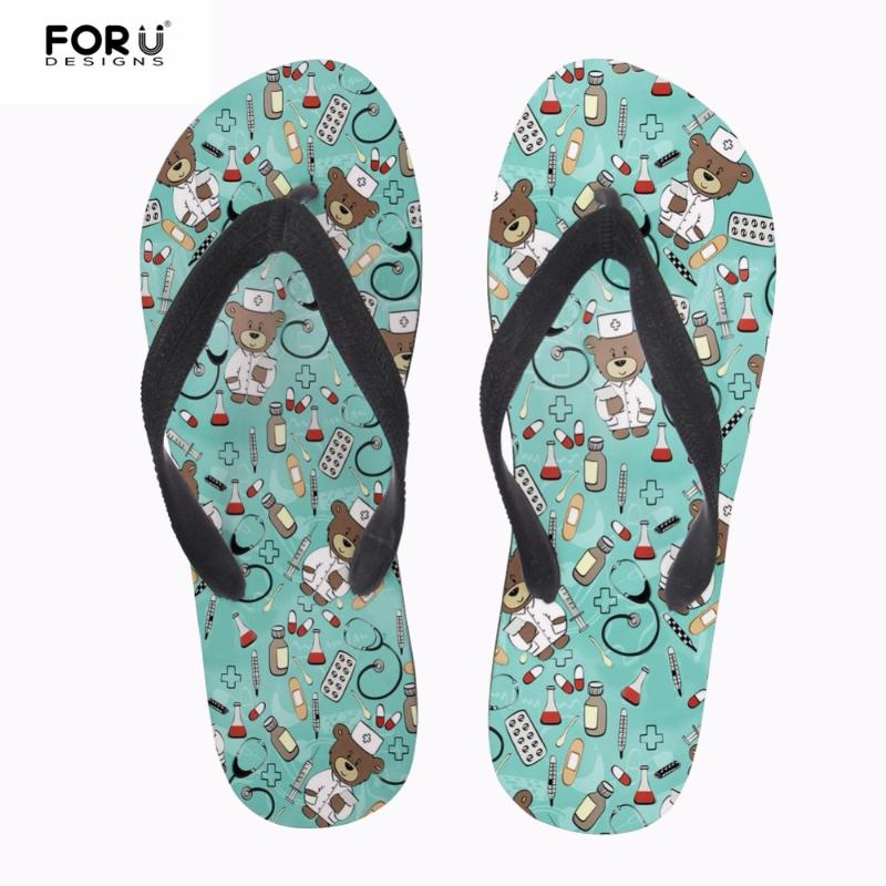 

Slippers FORUDESIGNS Cute Women Summer Flip Flops Cartoon Women's House Slip-on Rubber Beach For Teenage Girls Female, Black