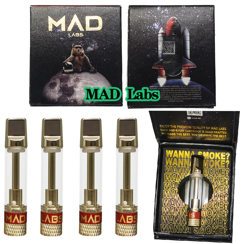 

Latest Stylish MAD LAB Vape Cartridges In Stock Atomizer Tank 510 Thread Ceramic Coil Metal Tip Empty E Cig Cartridge Pen With Retail Box