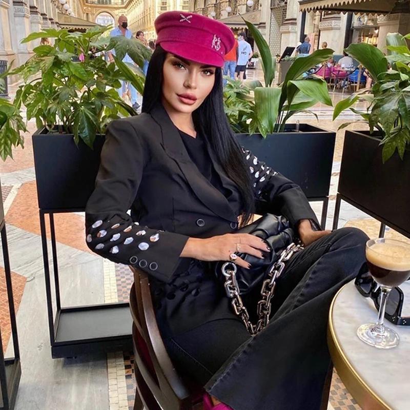 

Women's Trench Coats Women White Hollow Out Double Breasted Blazer Lapel Long Sleeve Slim Jacket Casual Fashion Female Autumn 2021 Clothing, Tan;black