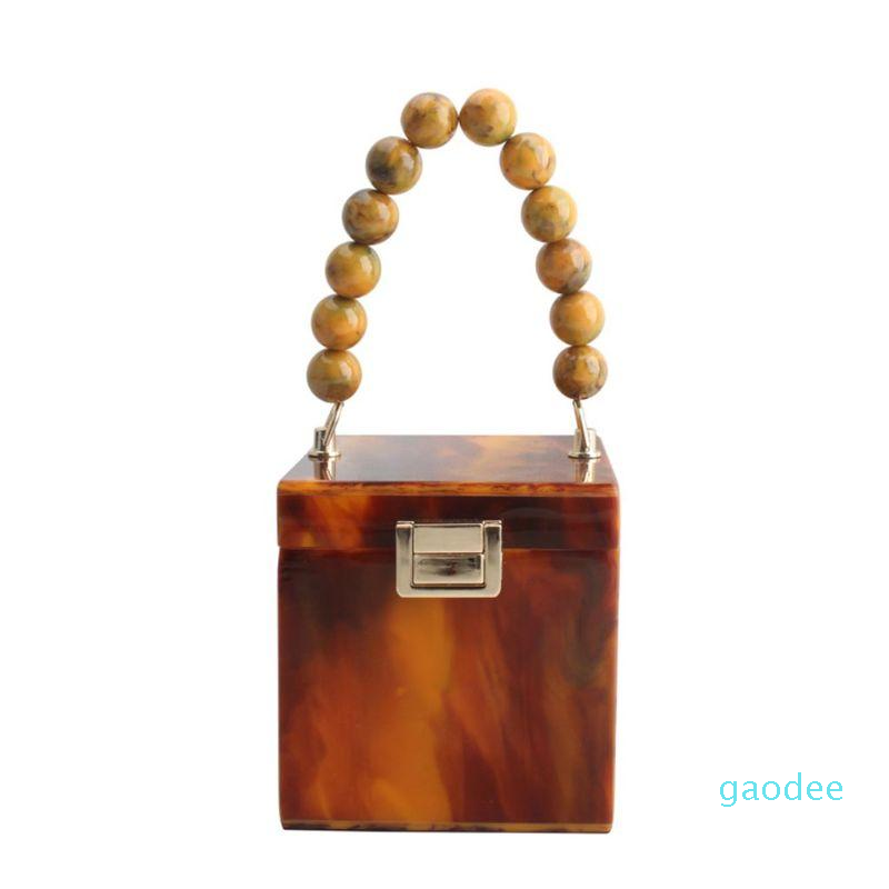 

Designer-Evening Bags Gift Box Shape Women Acrylic Party Clutch Tote Wedding Handbag Purse, Lc