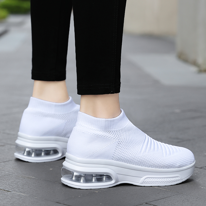 

Good Sneaker Women's mesh breathable shoes student casual women white purple black pink lightweight cushion running soft bottom socks, A2