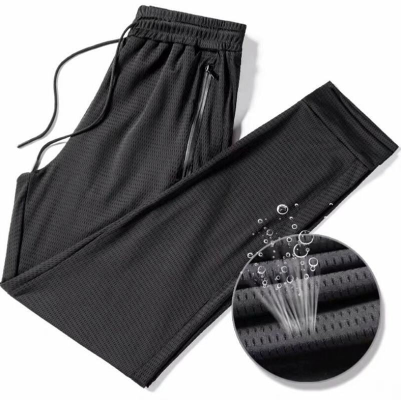 

Men's Pants Sports Hollow Summer Sport Yoga Thin Loose Air Conditioning Nine-Point Running Gym Clothing Pantalones