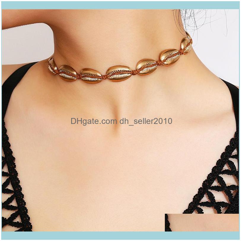 

Necklaces & Pendants Jewelryboho Zinc Alloy Sea Shell Choker Necklace Women Gold Sier Color Handmade Beach Jewelry Aessory Party Fashion Gif