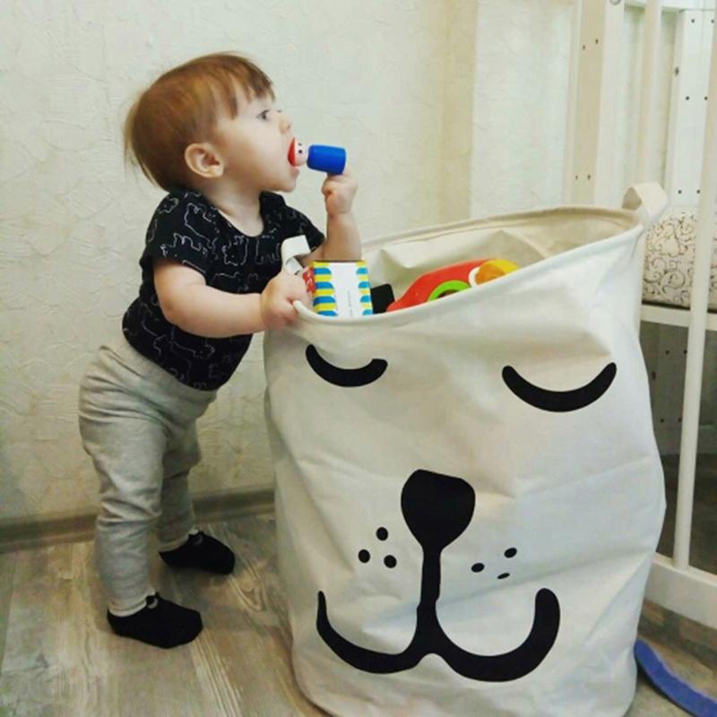 

Cartoon Basket Stand Laundry Toy Storage Box Super Large Bag Cotton Washing Dirty Clothes Big Organizer Bin Handle Bags