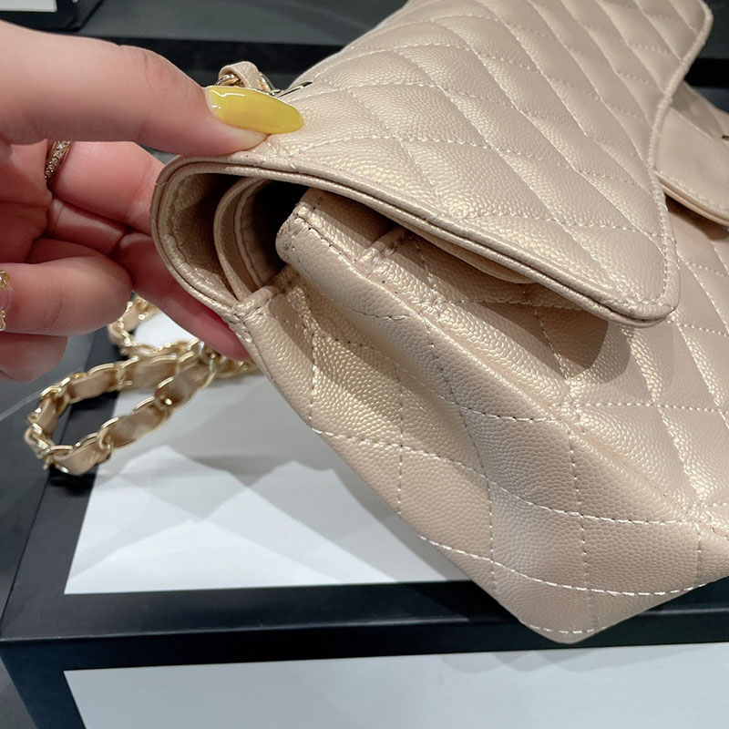 

designer Classic Double Flap Shiny Pearlescent Bags Fashion Trends Calfskin Caviar Leather Beige Matelasse Chain Cross Body Shoulder