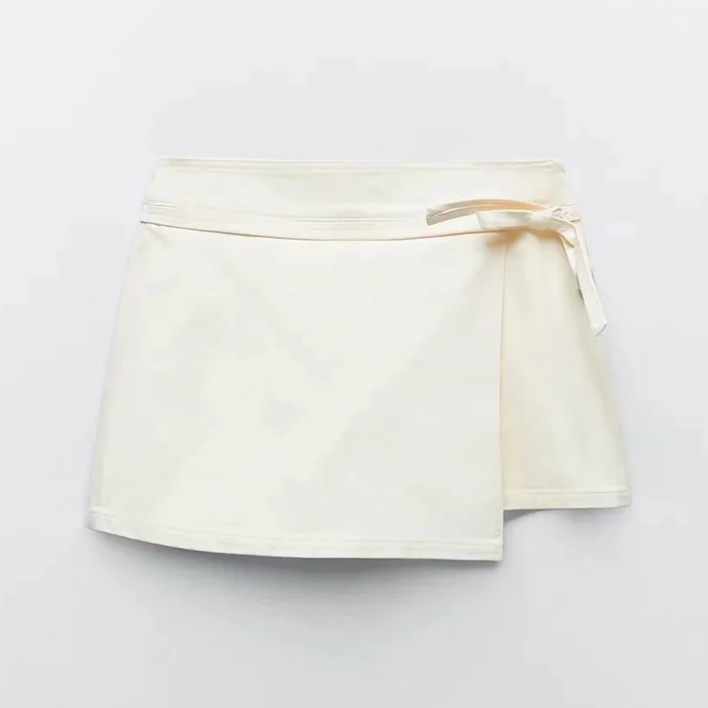 

BBWM Chic Lace Side Zipper Hakama Women Fashion Casual Skirt Elegant Ladies A Line Mini Culottes Casual 210520, As picture