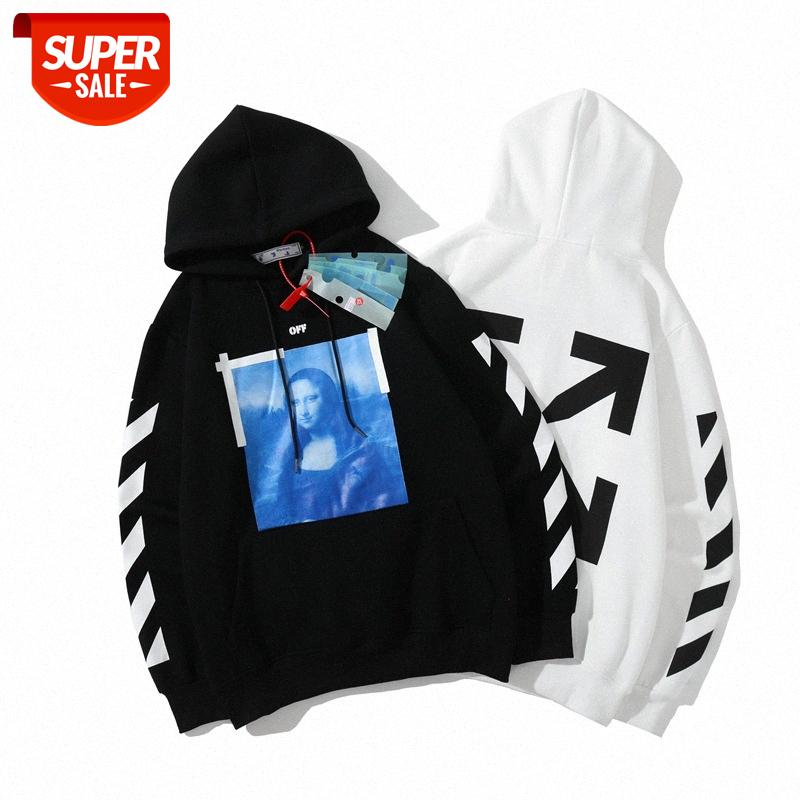 

Sweatshirts OFF Mona Lisa for men and women with printed pullover hooded loose OW coat hoodie #5a5V, Black