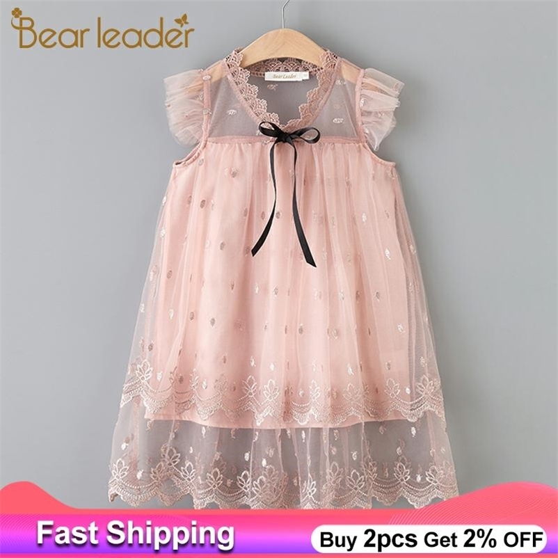 

Girls Dress Summer Kids Elegant Party Outfits Children's Wear Princess Vestidos Girl Baby Clothing for 3 7Y 210429, Ah151 pink