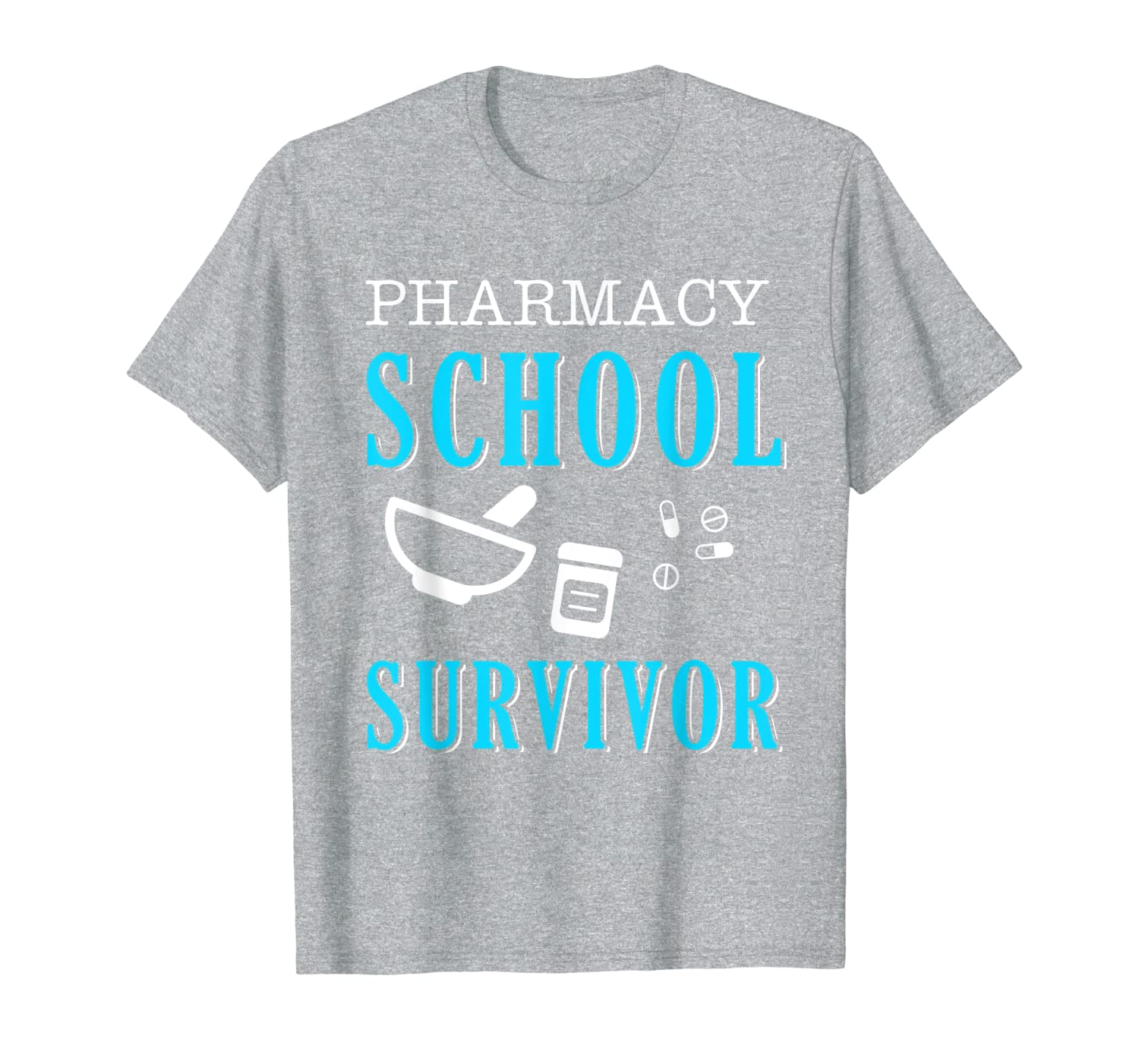 

pharmacy school survivor funny pharmacist technician t-shirt, White;black