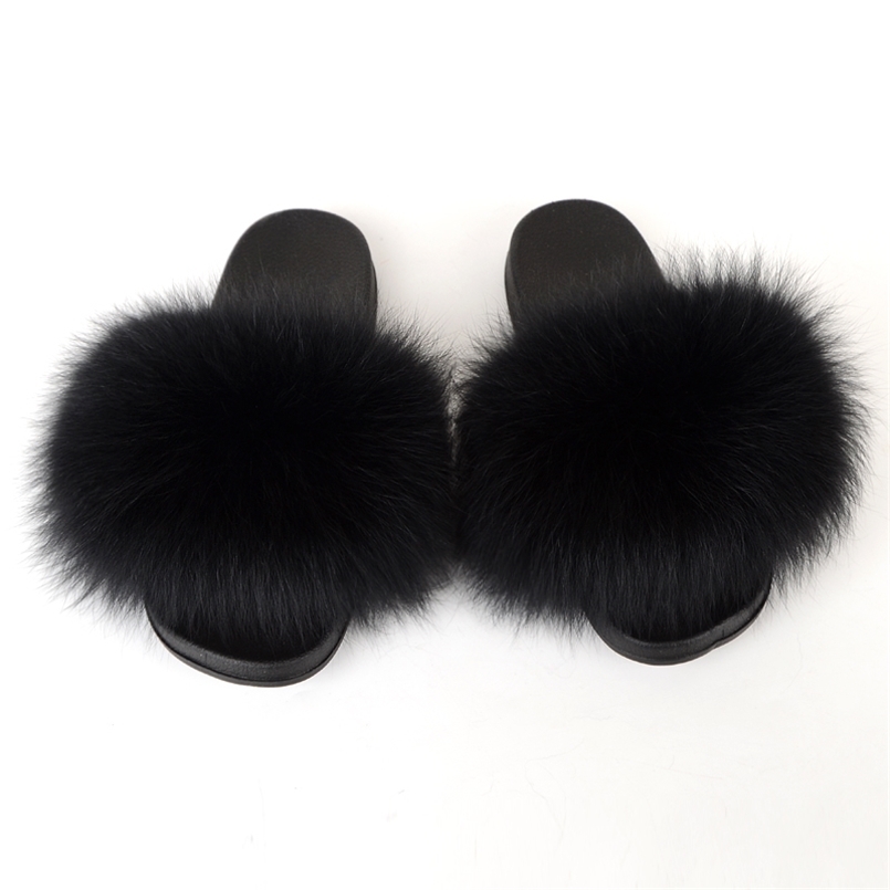 

Furry Slippers Women Summer Sandals Flip Flops Female Shoes Mules Plush Real Fur Slides Ladies Luxury Soft House 210607, Beige