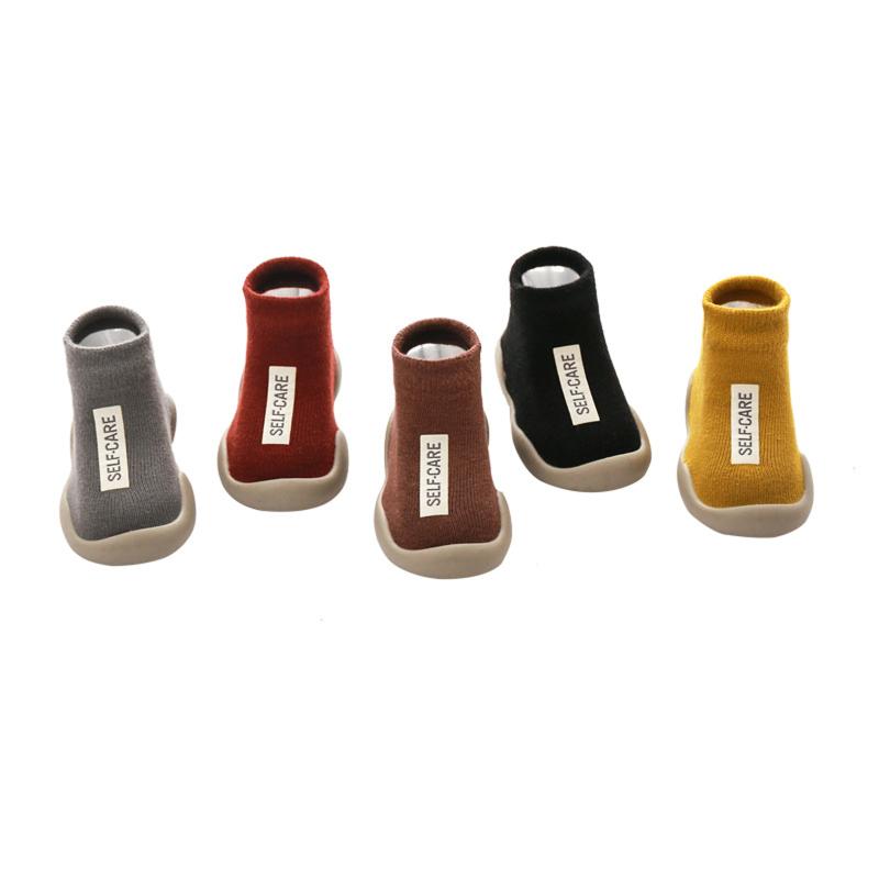 

Socks Born Winter Thick Indoor For Baby Girls Floor Non-Slip Toddler Rubber Sole Shoes Children Silicone Booties, Brown