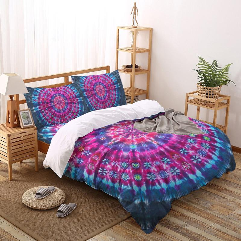 

Bedding Sets Color Retro Tie-Dye Fashion Duvet Cover King Queen Kids Boys Girls Bed Set Quilt Comforter Covers, As pic