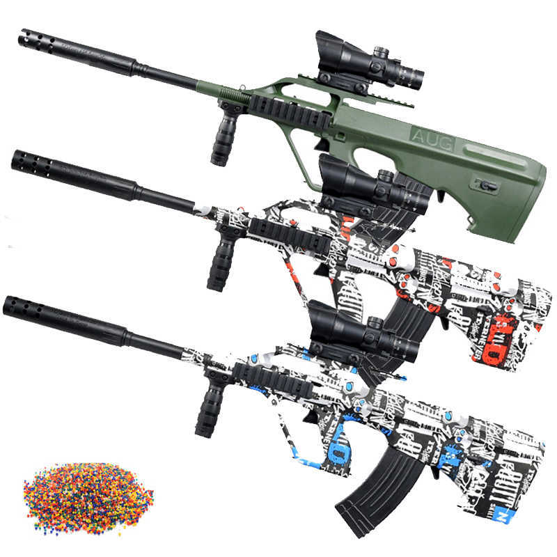 

Electric AUG Toy Gun Automatic Burst Water Gel Bullet Children Toys Cs Game Airsoft Sniper Rifle Shoot Gun Weapon For Boy H0913