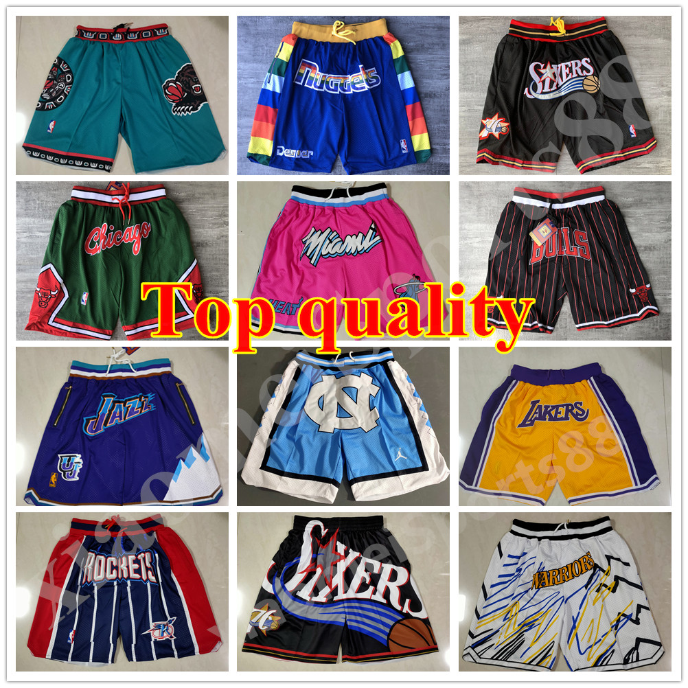 

2021 Team Basketball Short Just Don Sport Shorts Hip Pop Pant With Pocket Zipper Sweatpants Blue White Black Red Pink Mens Stitched Good, Customize name number