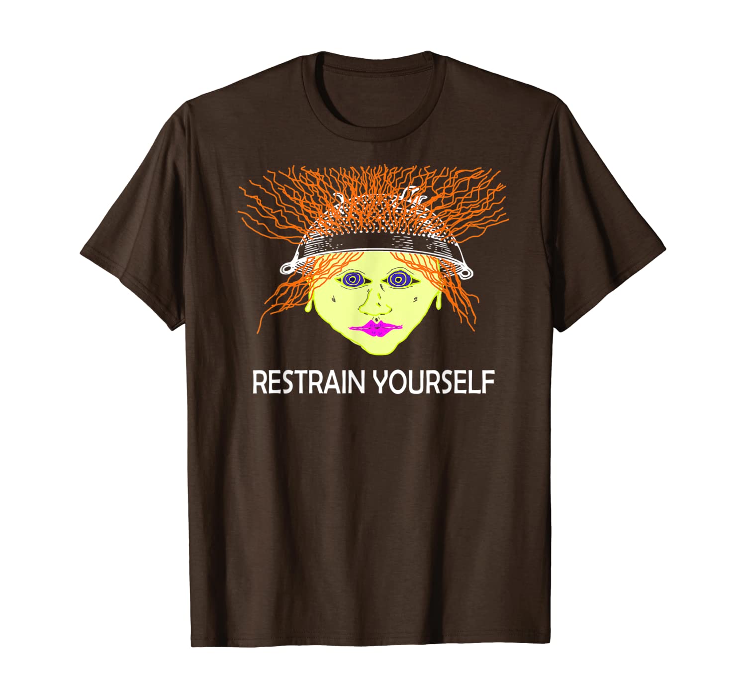 

funny restrain yourself t-shirt, White;black