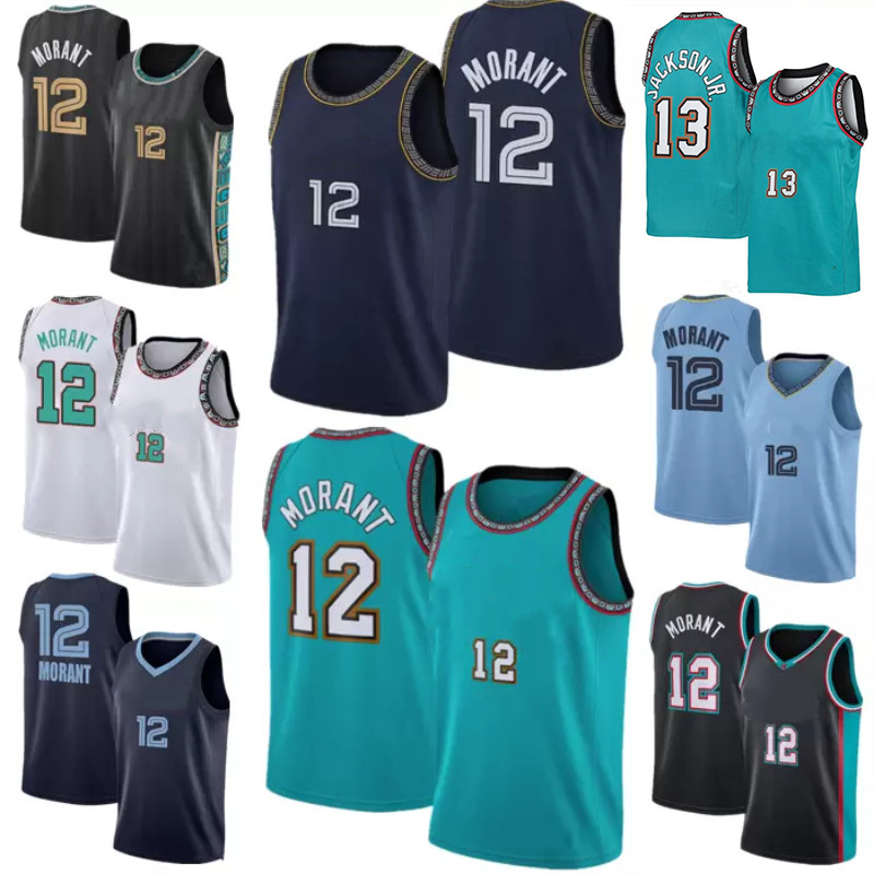 

Men Youth Kids Retro Ja 12 Morant Basketball Jerseys Jaren 13 Jackson Jr. 75th anniversary Vintage City Jersey edition green mesh sleeveless tops, Colour 6