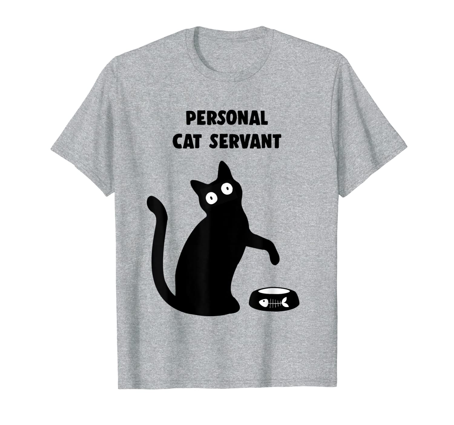 Funny Black Cat Personal Cat Servant Cat Lover Gift T-Shirt-image-699513033
