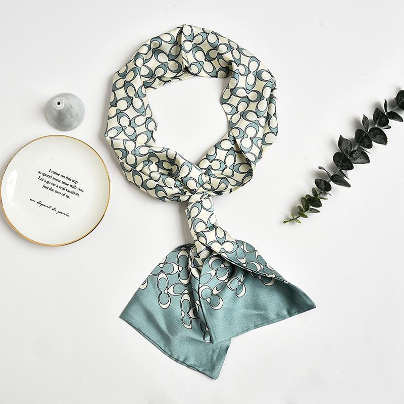 

Scarves Design Imitation Silk Long Scarf For Women Double Print Tie Elegance Neckerchief Neck Head Gift Girl Dot