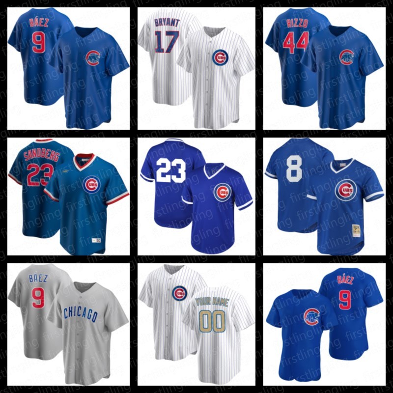 

9 Javier Baez 17 Kris Bryant 44 Anthony Rizzo Jerseys Baseball Chicago Willson Contreras Cubs Ian Happ Women Jason Heyward Kyle Hendricks Cu, Blue;black