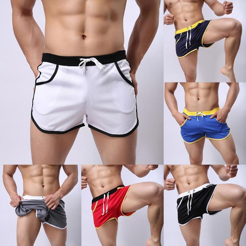 

Men's Shorts Breathable Men Swimming Trunks Color Block Summer Sports Gym Drawstring Beach Pants 2XL, B99-1