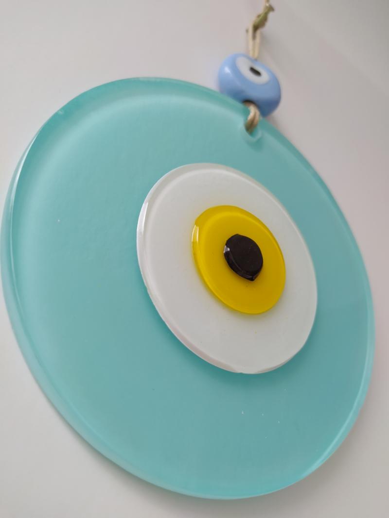 

Cyan Evil Eye 12cm Glass Bead Pendant Turkish Handmade Big Amulet For Wall Hanging Ojo TurcoTalisman Boho Home Decor Turco Decorative Object
