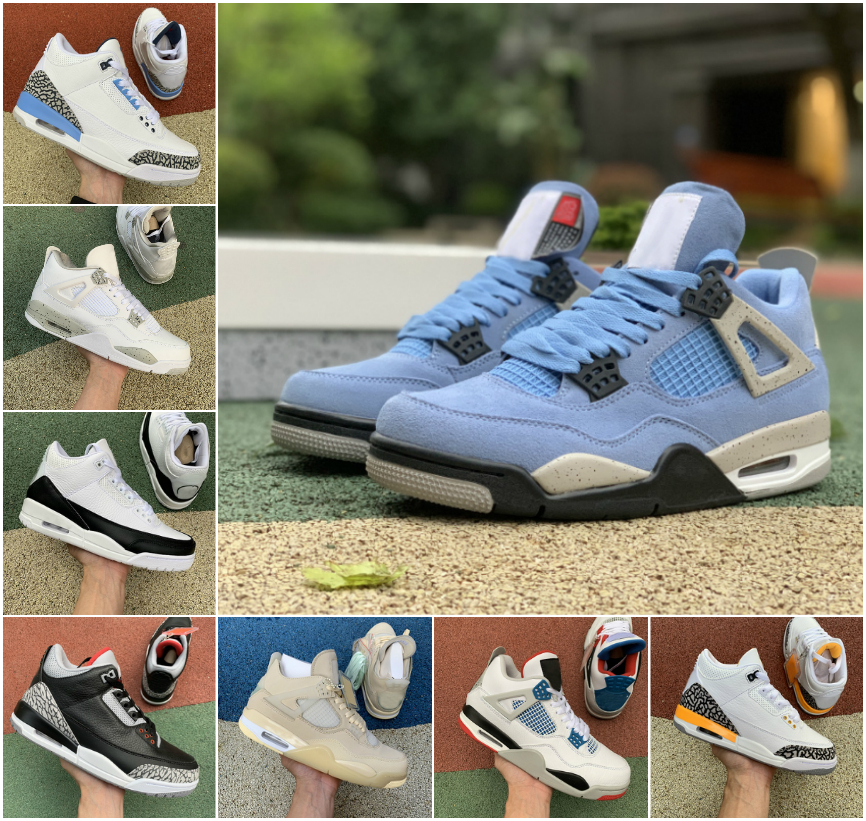 

UNDEFEATED 4 University Blue Mens Basketball Shoes 4s Sail White Oreo Jumpman 3 Laser Orange Fire Red Fragment Cement Varsity Royal Retroes 3s UNC Katrina Designers, A-j4040
