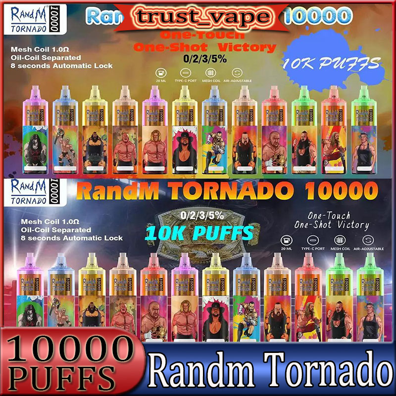 

RandM Tornado 10000 Puffs Disposable Vape Pen E Cigarette Device With Airflow Control Rechargeable 20ml Pod Vapes Kit
