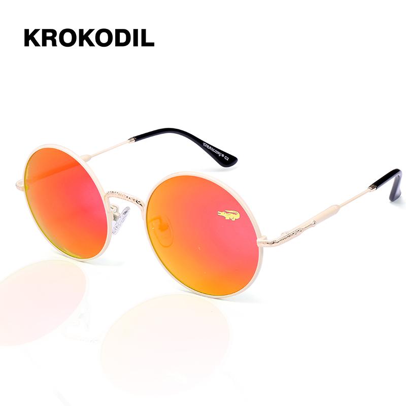 

Sunglasses Krokodil Gothic POLARIZED Men Steampunk Round Metal Frame Sun Glasses Eyewear Brand Designer High Quality UV400 2848, White;black