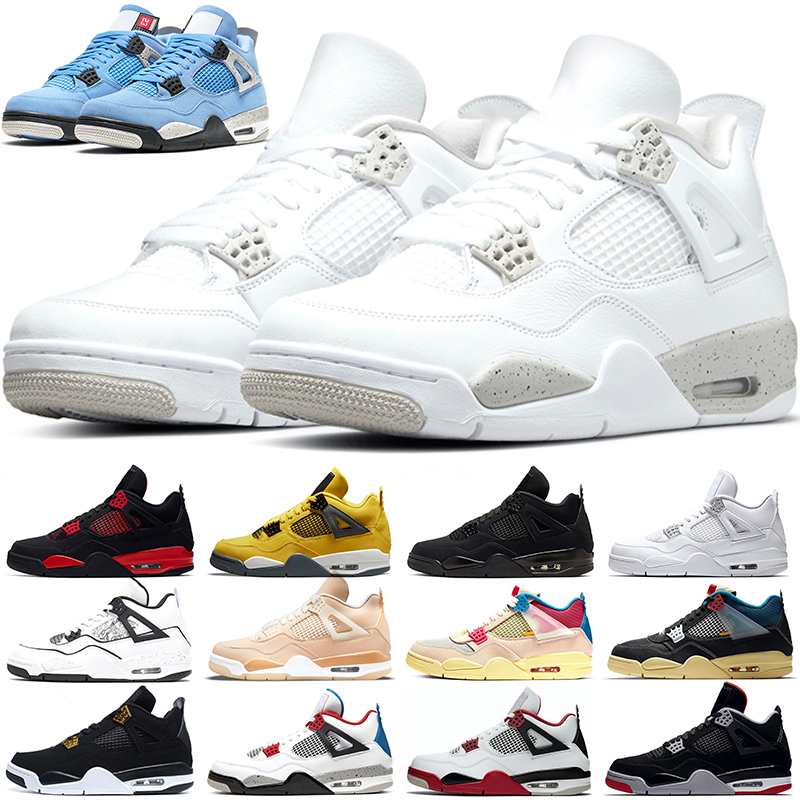 

Basketball Shoes 4 Men Women 4s Red Thunder Lightning White Oreo University Blue Black Cat Pure Money Bred What The Mens Trainers Sneakers Szie 36-47, #1 red thunder