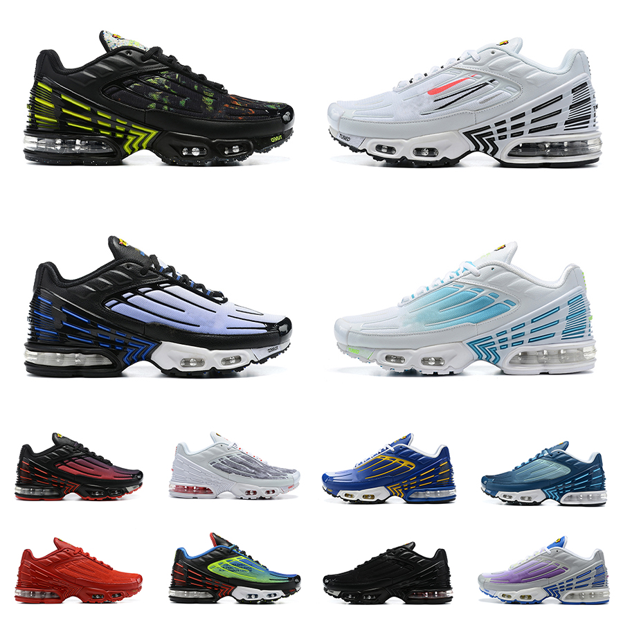 

Mens Tn Plus Tuned 3 III Running Shoes TN3 Deep Royal Obsidian Parachute Crater Tiger Triple Black Blue Wolf Grey Blanche White Aquamarine Purple Nebula Sneakers, Shown
