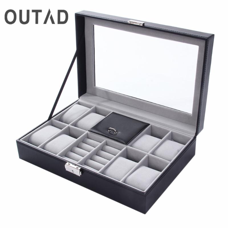 

Watch Boxes & Cases Mixed Grids PU Leather Box Jewelery Storage Container Ring Bracelet Organizer Display Casket Caja De Reloj