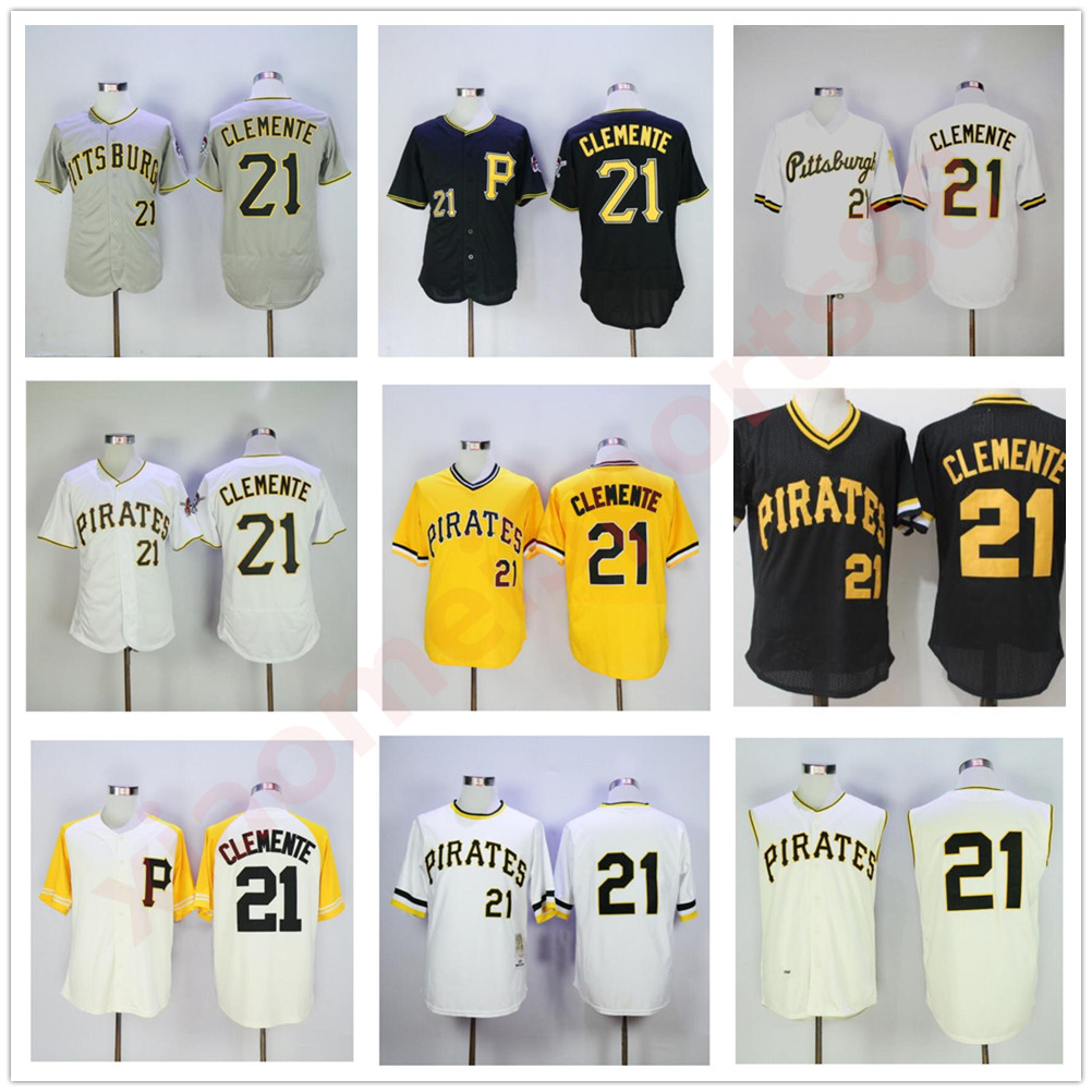 

Men Women Youth Baseball Retire 21 Roberto Clemente Jerseys 1960 1962 1971 Vintage Cooperstown Flexbase Cool Base Pullover Embroidery And Stitched, As shown in illustration