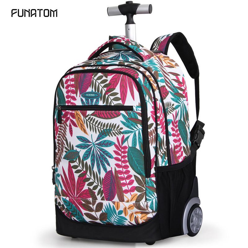 

Duffel Bags 18 Inch Wheeled Backpack Kids School On Wheels Trolley Bag For Teenagers Children Rolling Girl