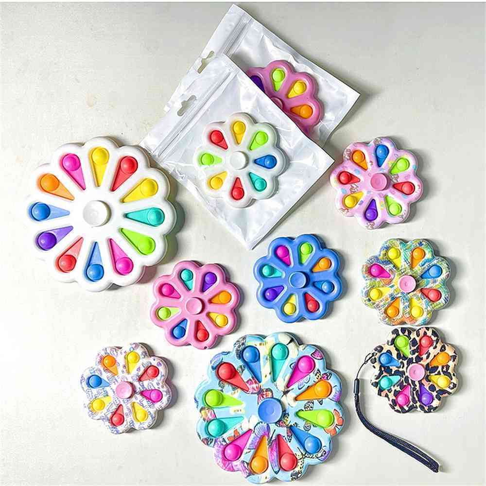 

Multi Colors 9cm Push Bubble Sensory Fidget Toys Fingertip Pioneer 8 Fingers 12 Fingers Silicone Decompression Stress Balls Relief Toy H43M15M